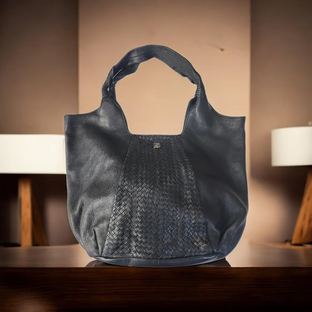 Elliott Lucca Soft Black Leather Hobo